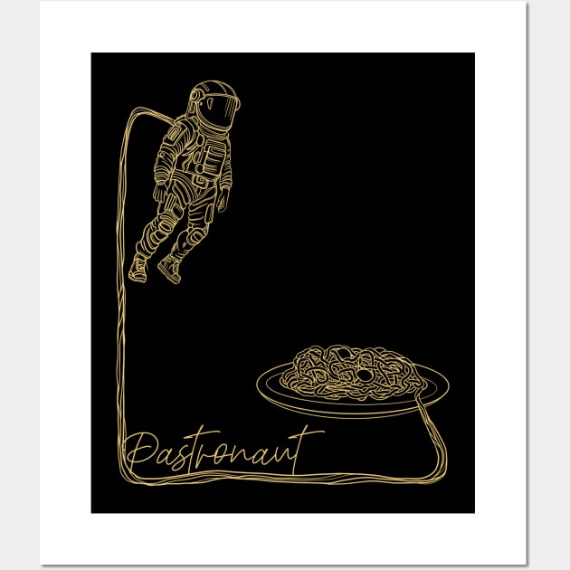 Pastronaut. An astronaut getting his oxygen from a plate of spaghetti pasta. Wall Art by DaveDanchuk